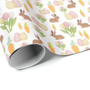 Papel de embrulho de presente de Páscoa Bunny e Ov