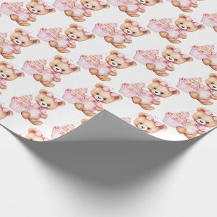Papel de embrulho de presente de ursinho de pelúci