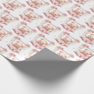 Papel de embrulho de presente de ursinho de pelúci
