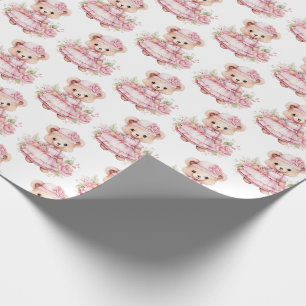 Papel de embrulho de presente de ursinho de pelúci