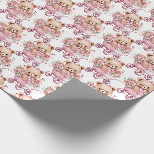 Papel de embrulho de presente de urso de pelúcia c (Ponta)