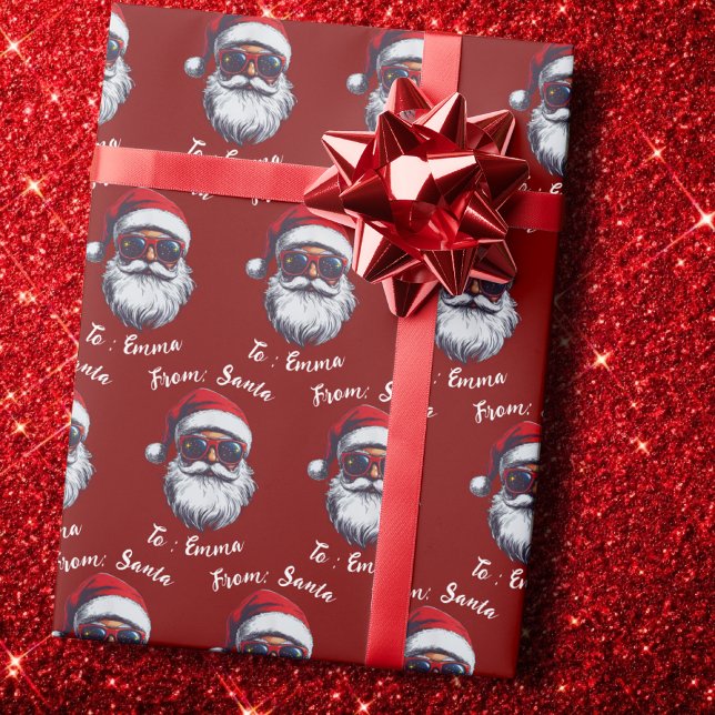 Papel de embrulho de presente do Papai Noel, nome  (Criador carregado)