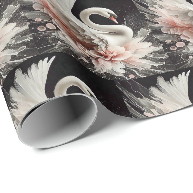 Papel de embrulho de presente Elegant Swan (Ponta do rolo)