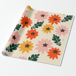 Papel de embrulho de presente floral brilhante