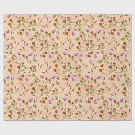 Papel de embrulho de presente floral caprichoso