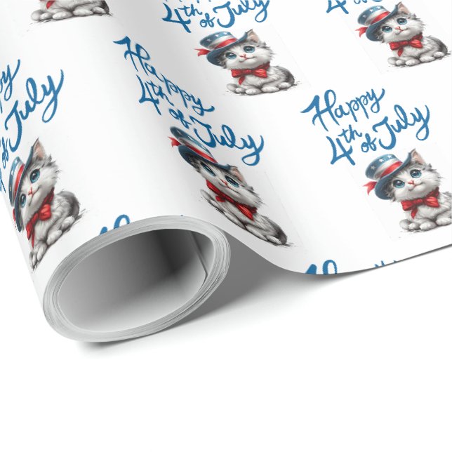 Papel de embrulho de presente fofo de gatinho Feli (Ponta do rolo)