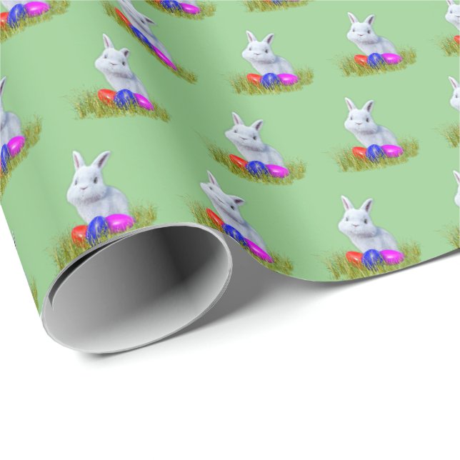 Papel de embrulho de presente fofo do coelho da Pá (Ponta do rolo)