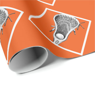 Papel de embrulho de presente laranja de Lacrosse