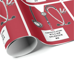 Papel de embrulho de presente médico