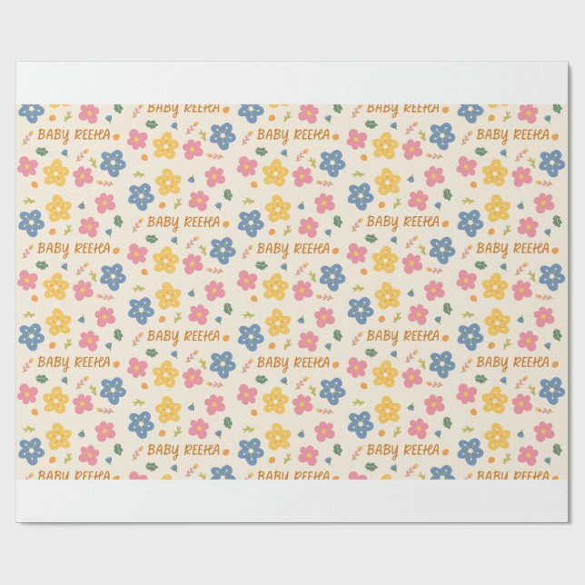 Papel de embrulho de presente para chá de bebê (Aberto)