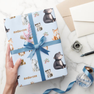 Papel de embrulho de presente para chá de bebê Woo