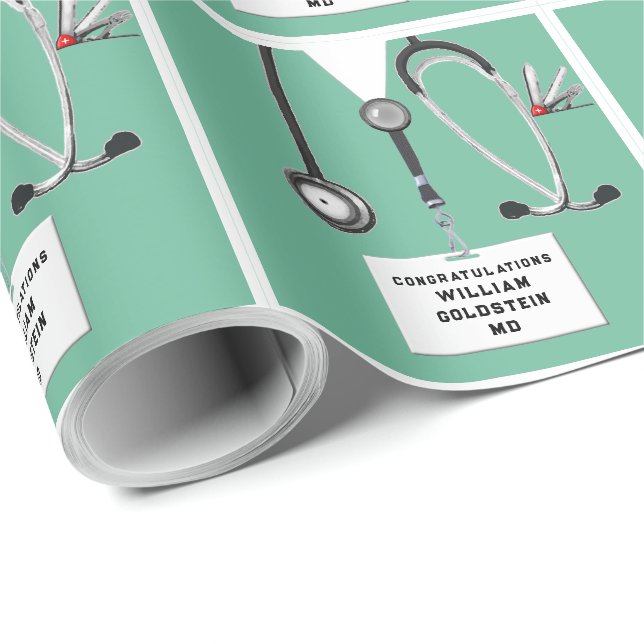 Papel de embrulho de presente para médico (Ponta do rolo)