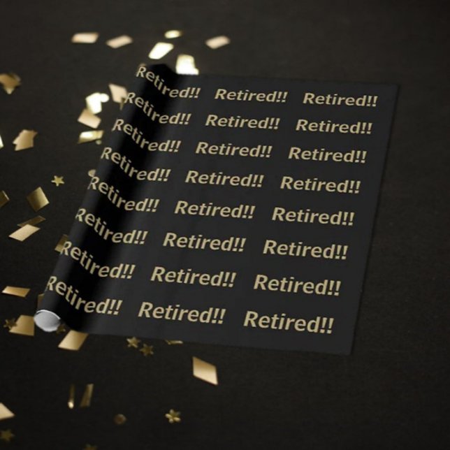 Papel de embrulho de presente preto/ouro Aposentad (Criador carregado)