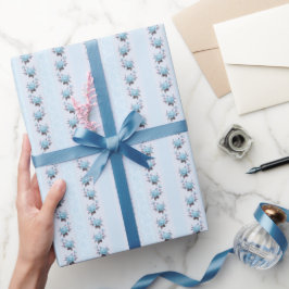 Papel de embrulho de presente Rosa Azul Cottagecor