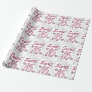 Papel de embrulho de presente Sweet 16