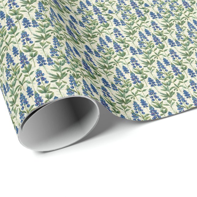 Papel de embrulho de presente Texas Bluebonnet Lup (Ponta do rolo)
