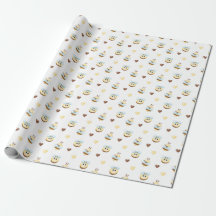 Papel de Embrulho de Presentes Abelhas Fofas & Cor