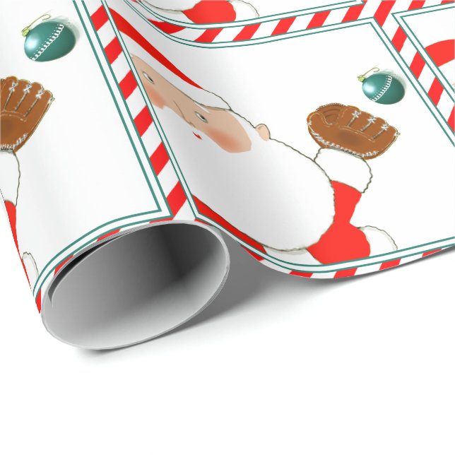 Papel de embrulho de presentes de Natal de beisebo (Ponta do rolo)