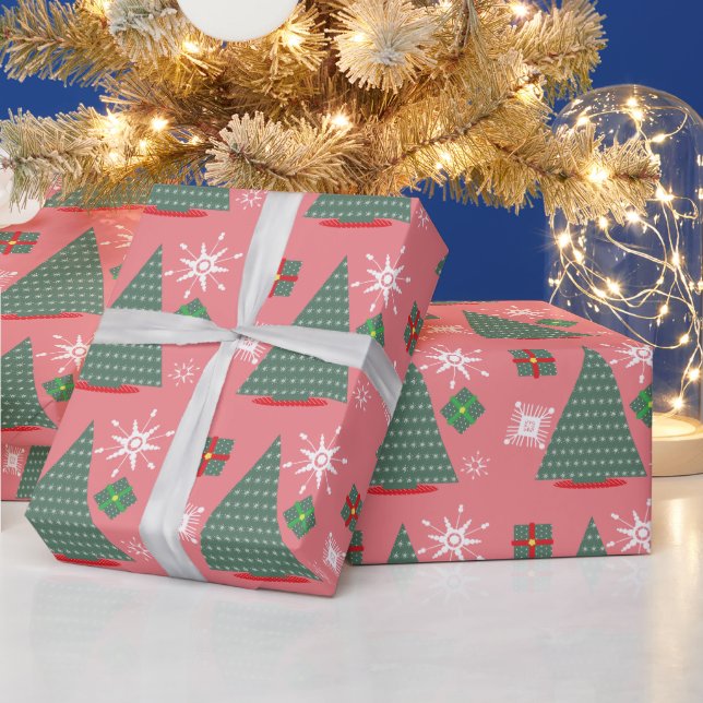 Papel de embrulho de presentes flocos de neve da á (Feriados)