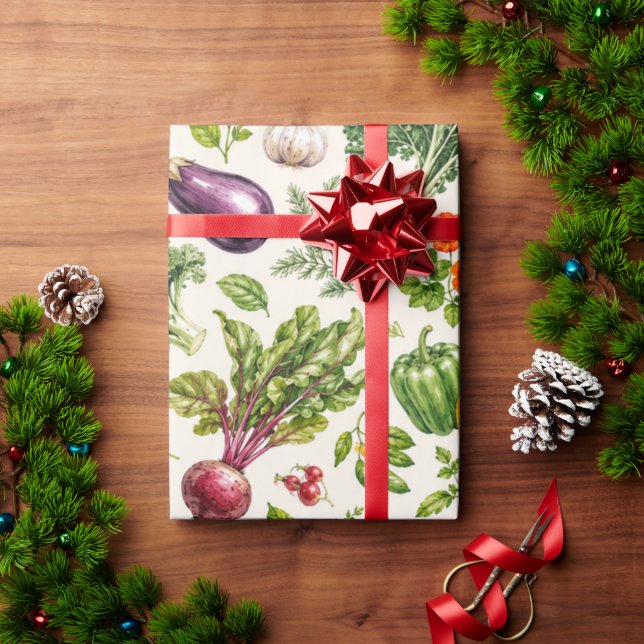Papel de embrulho de produtos do jardim vegetarian (Presente de Natal)