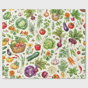 Papel de embrulho de produtos frescos do jardim de