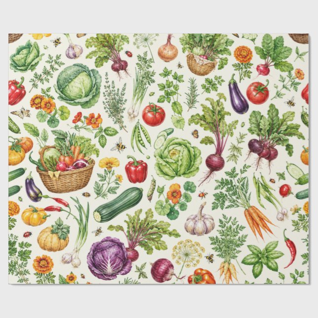 Papel de embrulho de produtos frescos do jardim de (Aberto)