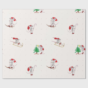 Papel de embrulho de ratos de Natal caprichosos
