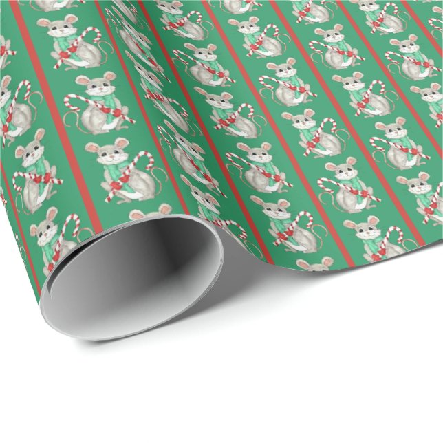 Papel de embrulho de ratos e bastões de doces (Ponta do rolo)