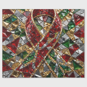 Papel de embrulho de rolo de mosaico de Natal 3D d