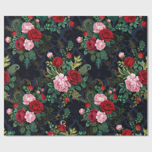 Papel de embrulho de roupão floral de seda
