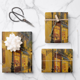 Papel de Embrulho de Rua Parisiense Molhada