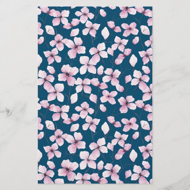 Papel de embrulho de sabão de cereja - Fundo azul (Frente)