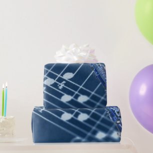 Papel de embrulho de Saxofone Azul
