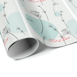 Papel de embrulho de sementes de dente-de-leão azu
