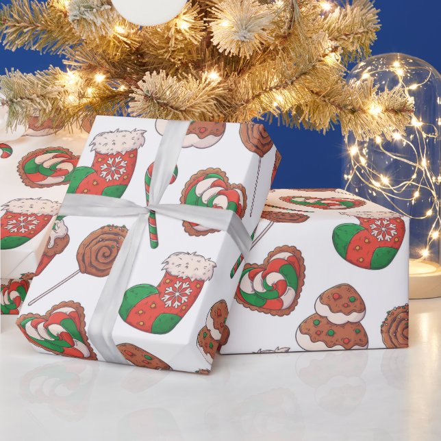 Papel de embrulho de sobremesas de Natal e meias (Feriados)