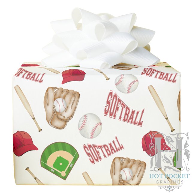 Papel de embrulho de softball (Criador carregado)