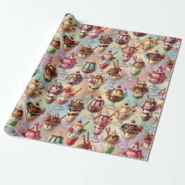 Papel de embrulho de sundae de sorvete