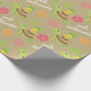 Papel de embrulho de tartaruga marítima Cute Mele