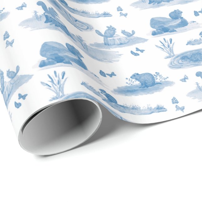 Papel de embrulho de Toile de Roedor (Azul-ardósia (Ponta do rolo)