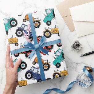 Papel de embrulho de trator, papel de presente de
