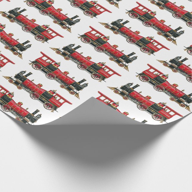 Papel de embrulho de trem vintage estético (Ponta)