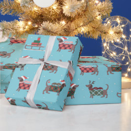 Papel de embrulho de trenó de Natal festivo do Dac