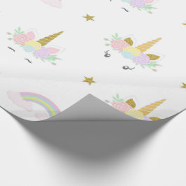 Papel de embrulho de unicórnio fofo