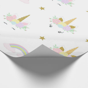 Papel de embrulho de unicórnio fofo