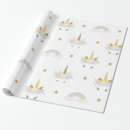 Papel de embrulho de unicórnio fofo