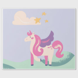 Papel de embrulho de unicórnio pastel fofo – Anive