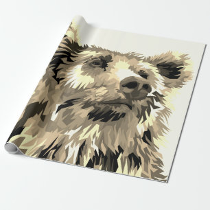 Papel de embrulho de urso grizzly