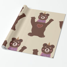 Papel de embrulho de urso Presente de bebê embrulh