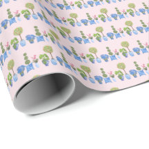 Papel de embrulho de vasos de jardim (em rosa)