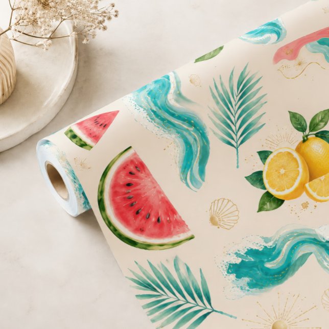Papel de embrulho de verão da praia (Criador carregado)